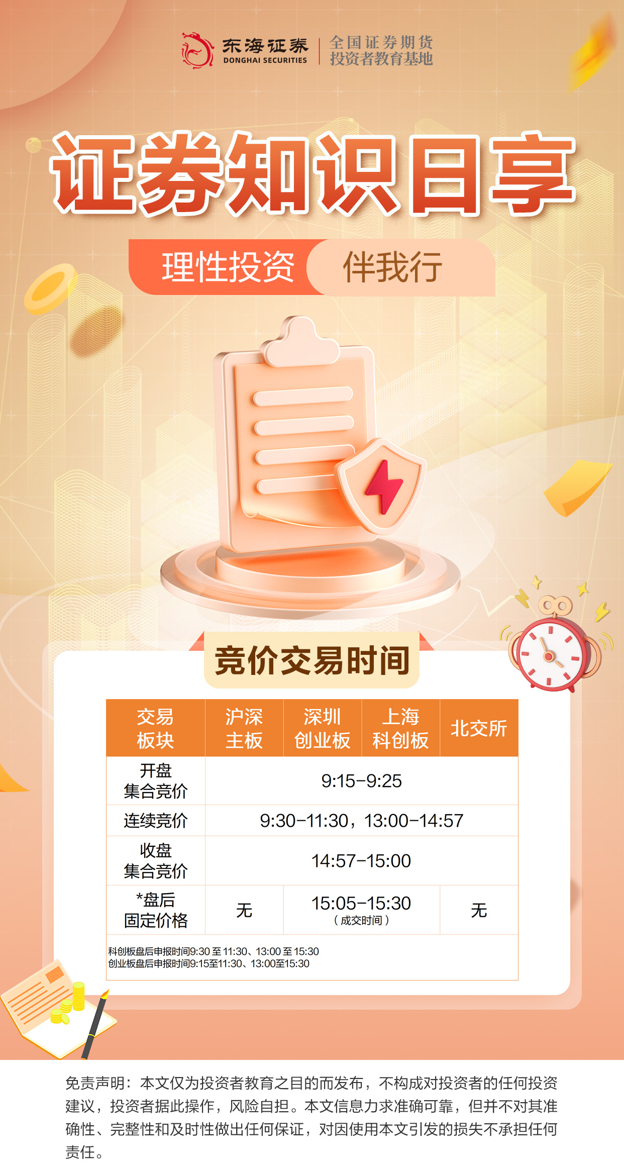 理性投资伴我行丨竞价交易时间课程详情